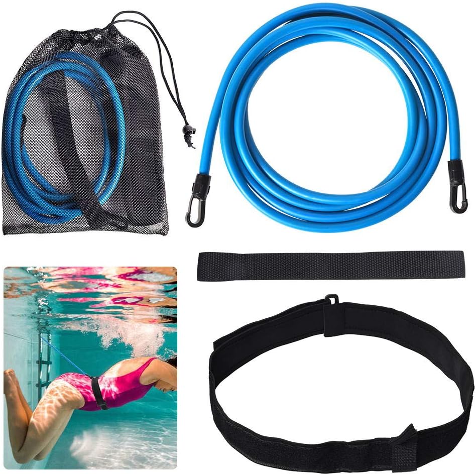 4M Rxan Swimming Resistance Belt Swimming Bungee Exerciser Leash Swim Training Band Swimming