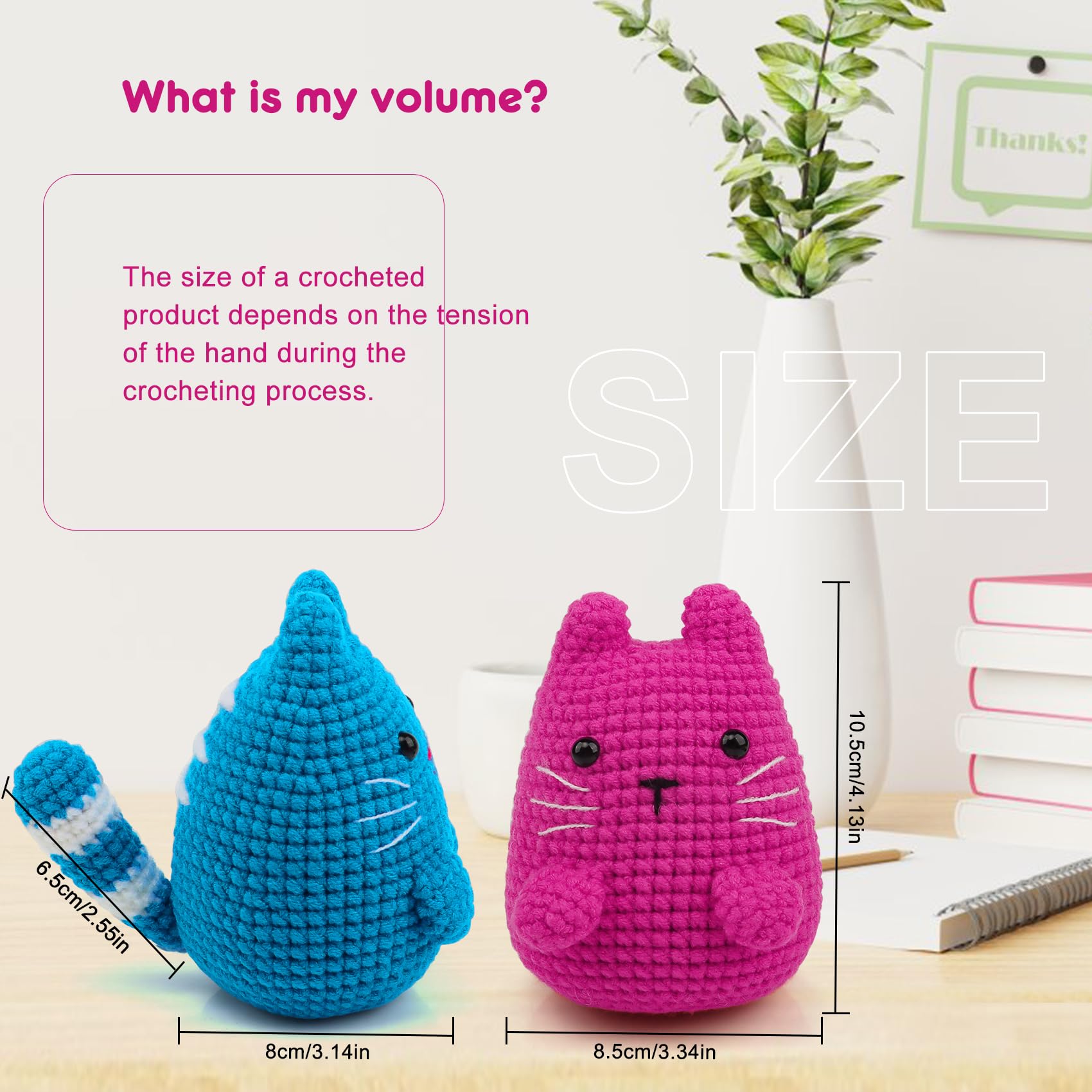 Faircosy Crochet Kit for Beginners Crocheting: Crochet Animal Kits for Kids & Adults - Learn to Knitting Cat Amigurumi Starter Kit with Detailed Tutorial Video and Instructions (40%+ Yarn Extra)