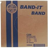 BAND-IT C20699 201 Stainless Steel Banding, 3/4 in x 0.030 in, 100 ft Roll | Easy Scale Imprint, 2,250 lb Avg Breaking Strength, Standard Box, Good Oxidation Resistance, General Banding Applications