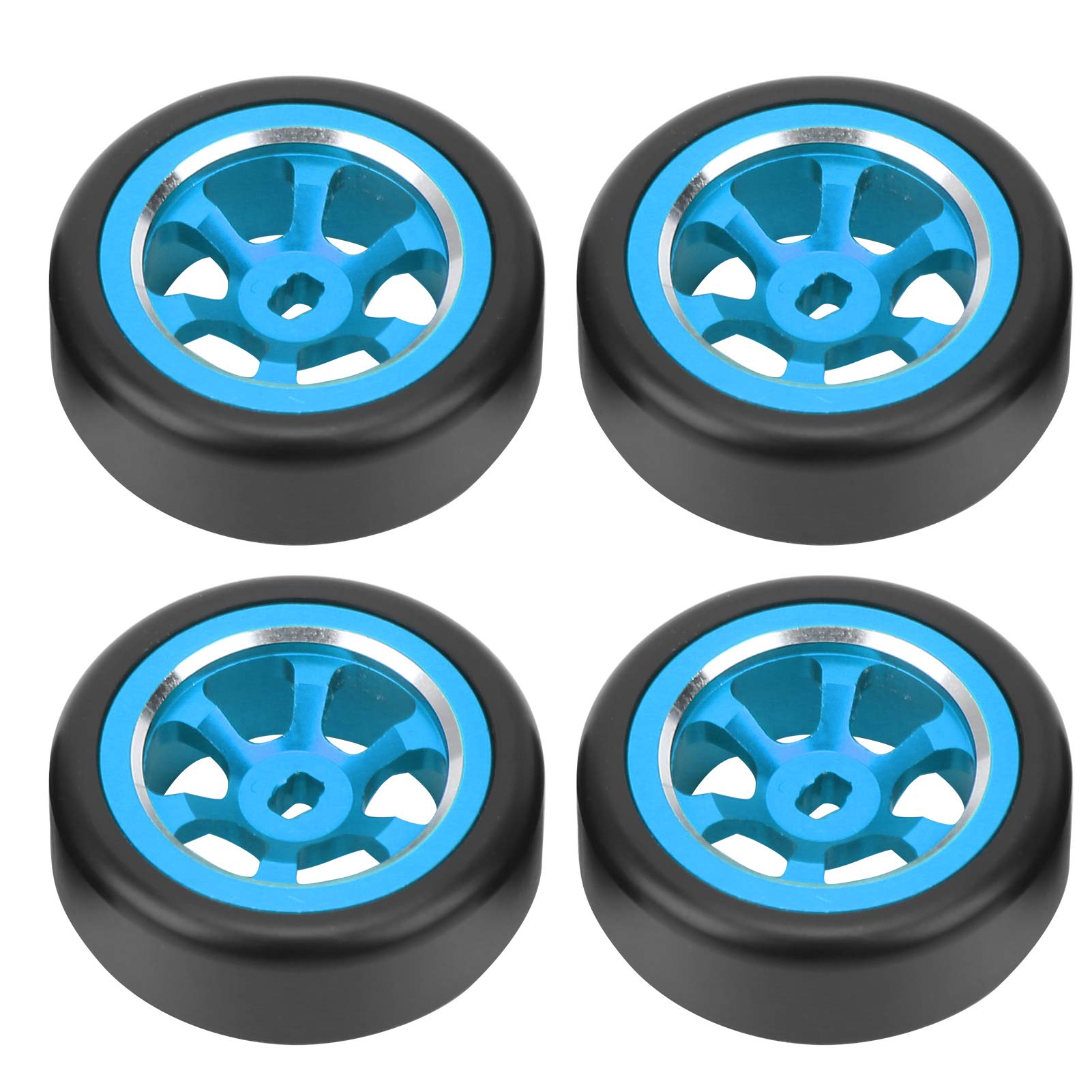 Demeras 4 PC RC Drift Tire RC Rear Tire RC Rubber Tyre Wheel Spare Modification Parts for Mini-Z Mini-D Mini-Q RC car (BLUE B)