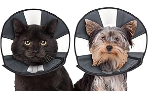 ZenPet Pet Recovery Cone E-Collar for Dogs and Cats - Always Use with Your Pet's Everyday Collar - Comfortable Soft Collar is Adjustable for a Secure and Custom Fit (Small)