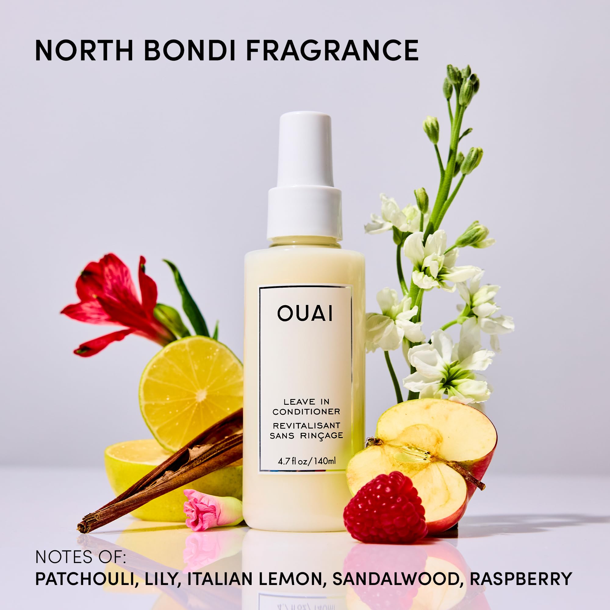 OUAI Leave In Conditioner & Heat Protectant Spray - Prime Hair for Style, Smooth Flyaways, Add Shine and Use as Detangling Spray - No Parabens, Sulfates or Phthalates (4.7 oz)