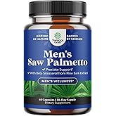 Saw Palmetto for Men with Beta Sitosterol - Saw Palmetto Extract Prostate Support Supplement for Men's Health & Better Bladder Control Plus Restoring Hair Supplement for Hair Health for Men - 60ct