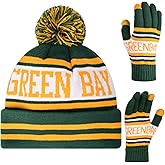 Vintage Classic Skull Cap Beanie Hat Cuffed Winter Hat Knit Comes with Warm Gloves Gifts for Men Women Fans