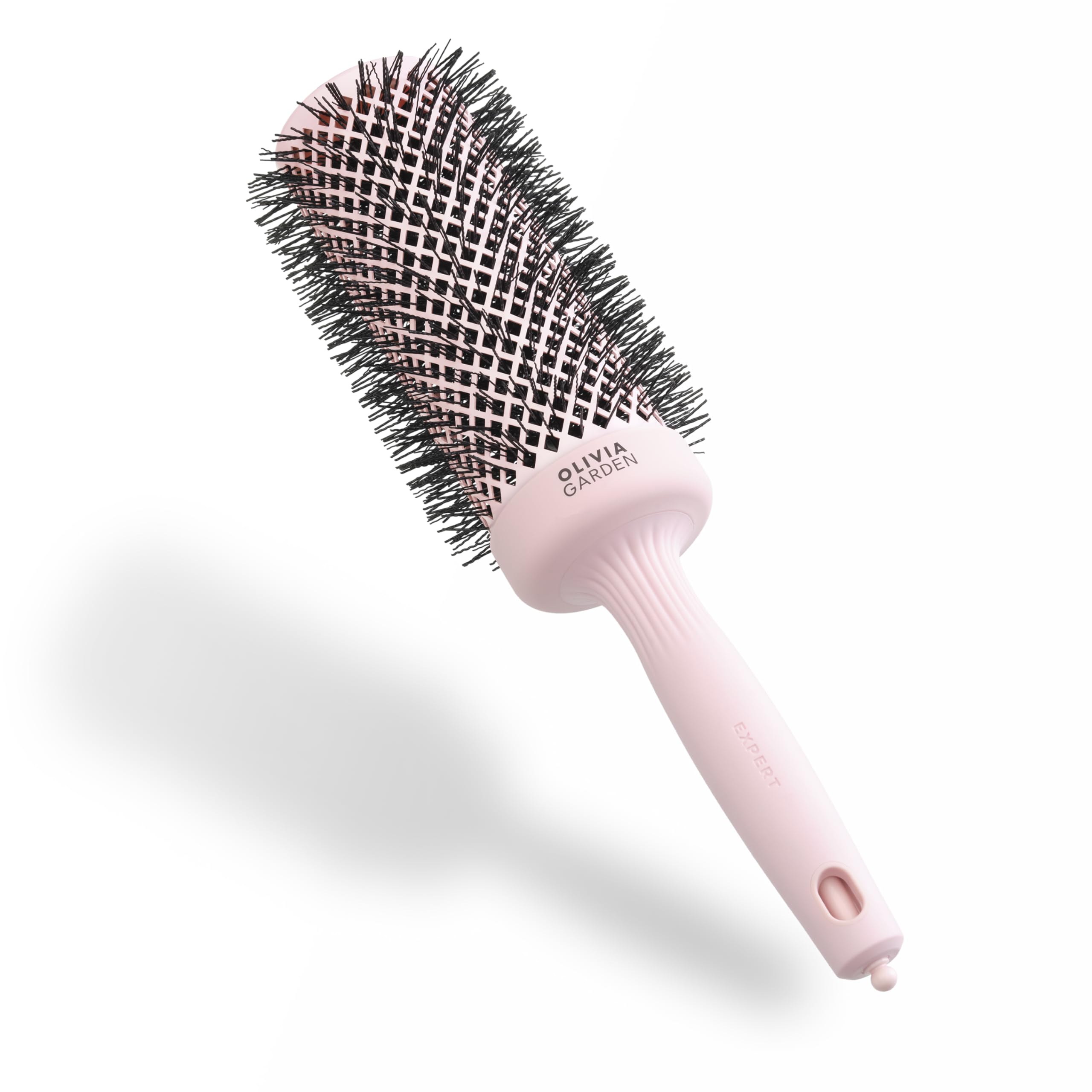 Olivia Garden Expert Blowout Speed – Pastel Pink - 55 - Ceramic Coated Round Brush with Extra Long Barrel for 25% Faster Blowouts