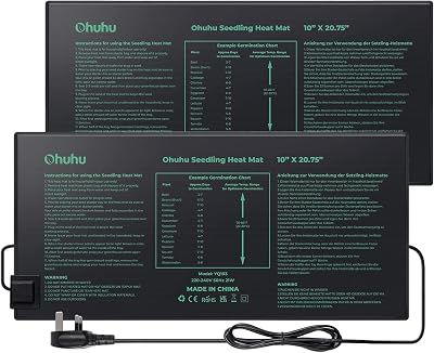 Ohuhu Seedling Heat Mat 2 Pack 21W Waterproof for Germination 10"x20.75"
