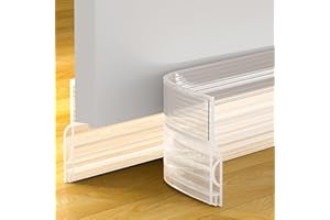 OXRQ Door Draft Stopper, Door Sweep for Bottom of Door, Weather Stripping Door Seal, Under Door Gap Filler, Under Door Draft Blocker Soundproof/Insulator, Door stoppers (Transparent, 39‘’)
