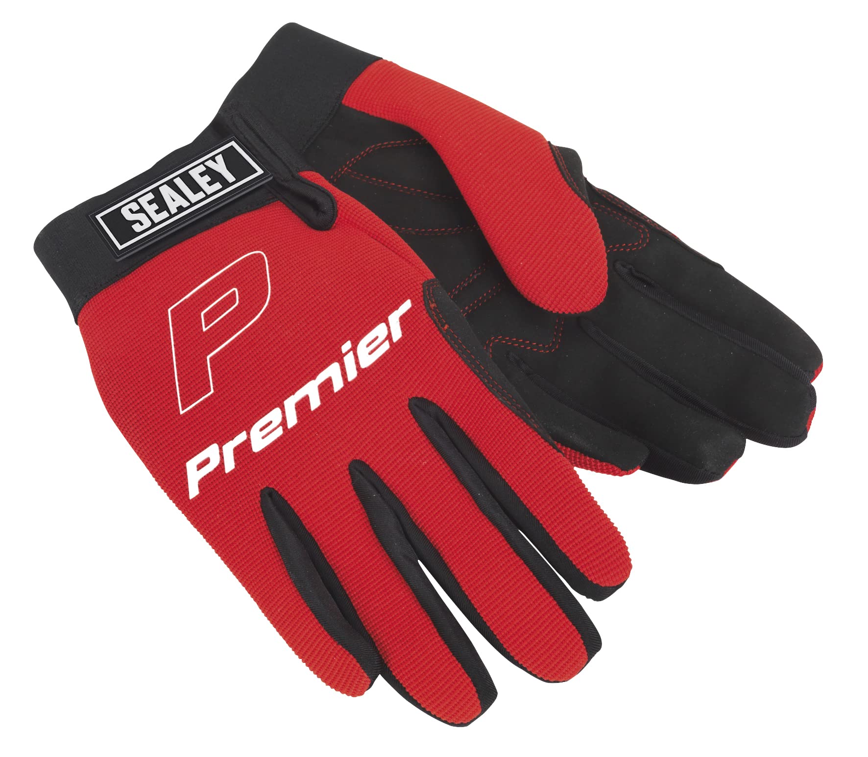 Sealey MG796XL Mechanic's Gloves Padded Palm - Extra Large , Red