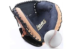 GRACFULCUB Baseball Catcher Glove,Baseball and Softball Catcher's Mitt for Kids Youth Adults,Cowhide Catcher's Glove - Left Hand Glove