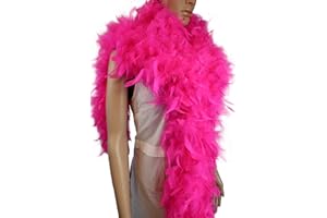 FLYDREAMFEATHERS 150 Gram Chandelle Feather Boa, 2 Yard Long-Great for Party, Wedding, Costume