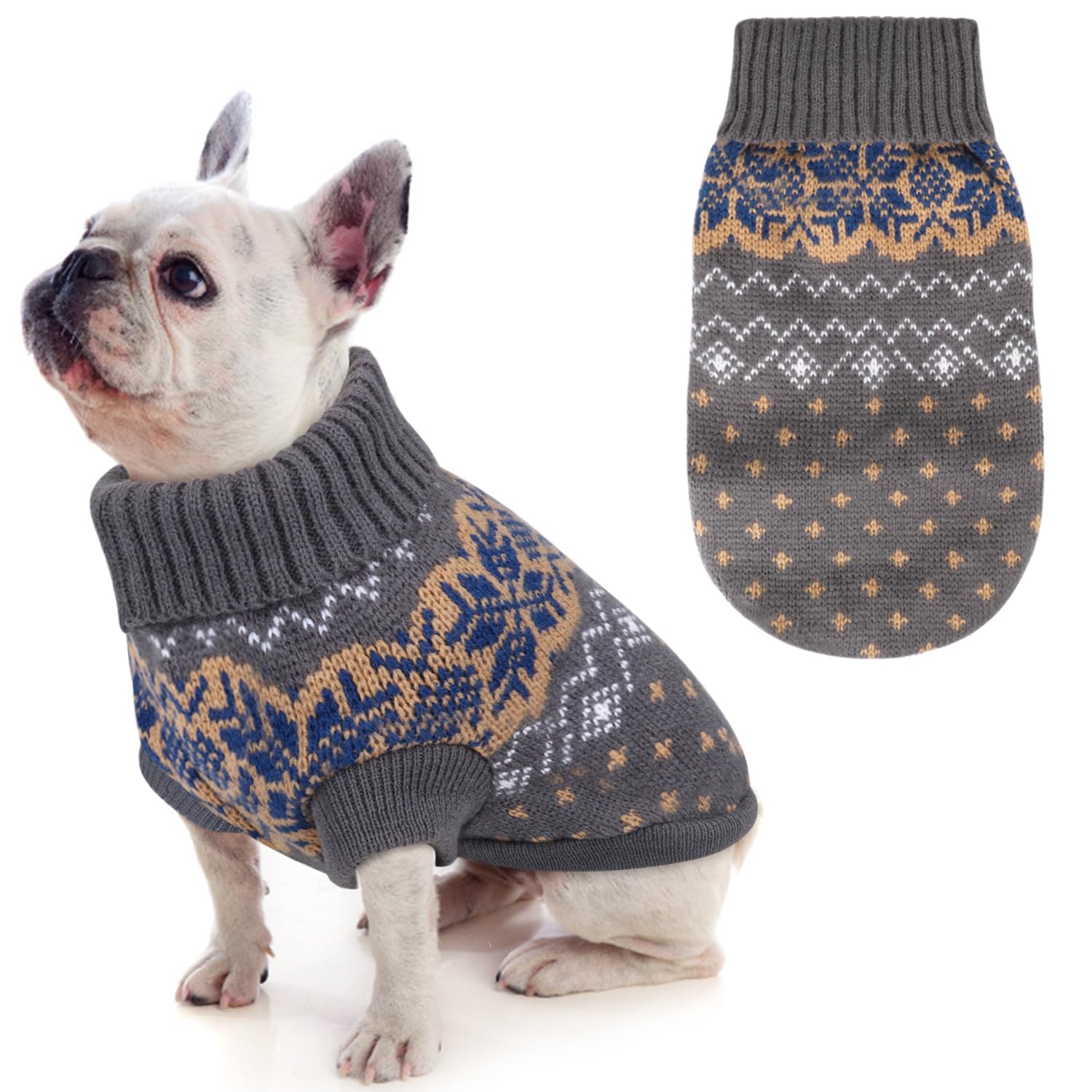 Idepet Dog Pet Sweater,Winter Warm Dog Cat Jumpers Clothes,Comfortable Pet Coat Costume Puppy Jumper Kitten Sweater Apparel for Small Medium Dogs Cats