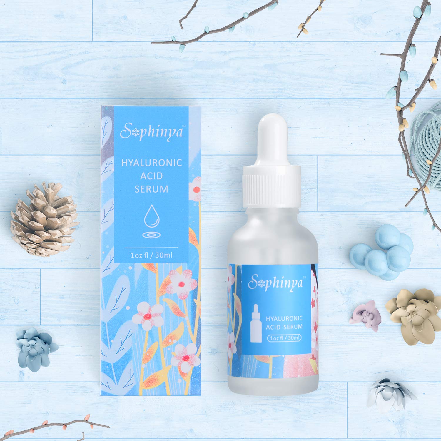 Siero dell\'acido ialuronico di Sophinya - Siero All\'acido Ialuronico puro 2% - Siero per il viso di lunga durata, illuminante, antirughe e antietà, riduce l\'aspetto di secchezza, linee sottili(30ml)