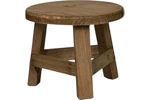 Plant Stool, 7x6 Inch Round Wooden Plant Stool, Rustic Decorative Small Wooden Stool for Indoor Bonsai Succulent Pot, Home, G