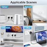 RICOKEY Double Plug Socket USB Switched Wall Socket 2 Gang 3.1A 15.5W White view 8