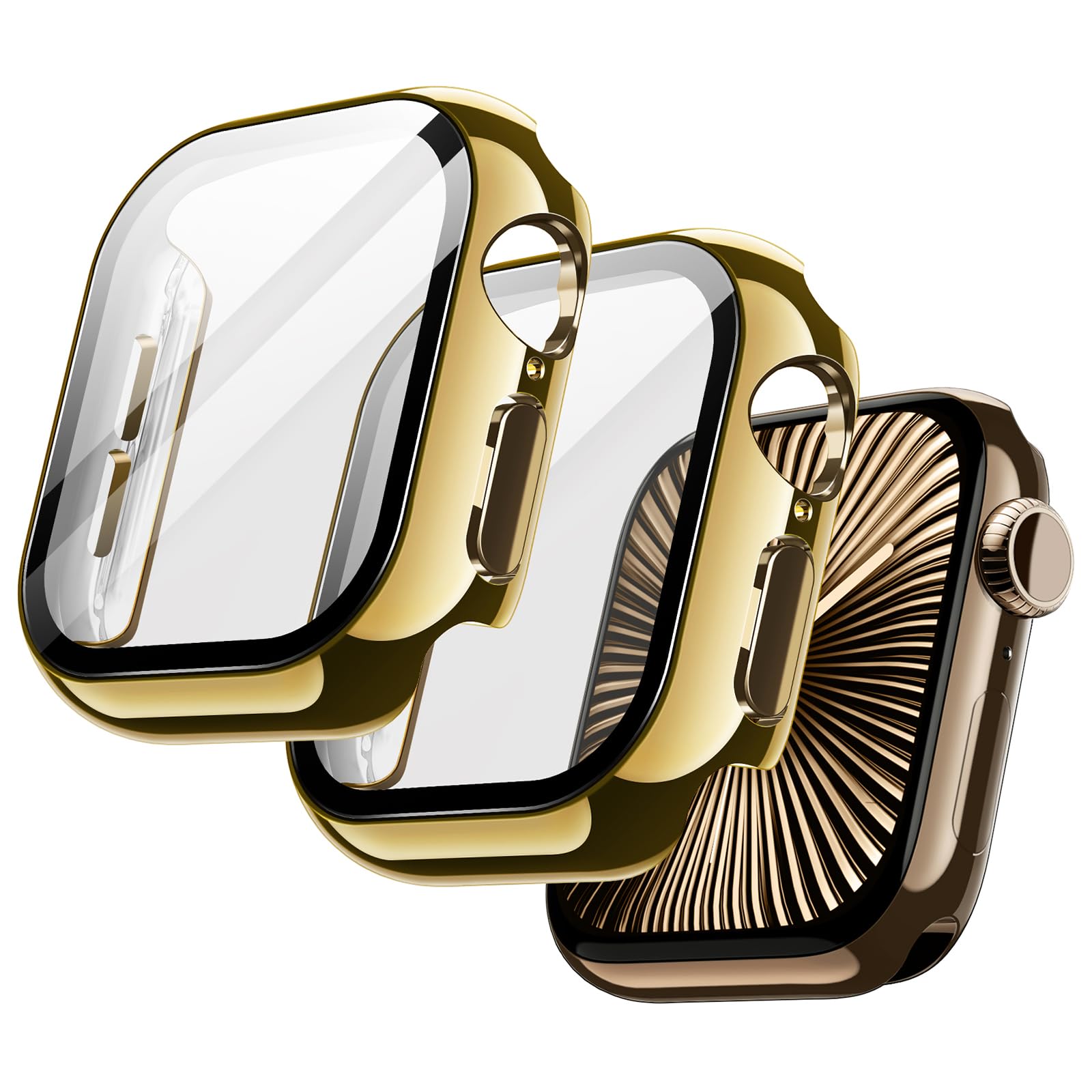 Plated Case with Screen Protector for Apple Watch Series 11 / 10 42mm, 2 Pack