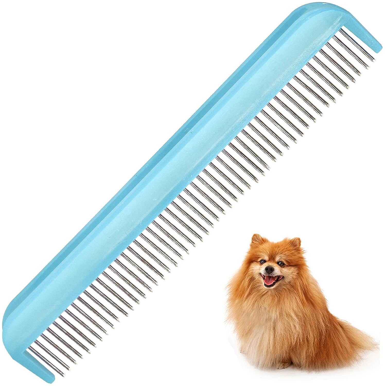 Pet Touch Large Detangling Pet Comb With Rotating Teeth Blue Amazon