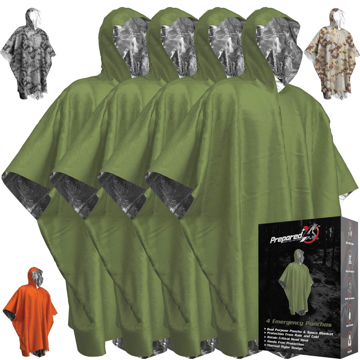 Emergency Blankets & Rain Poncho Hybrid Survival Gear and Equipment
