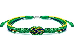 HARACRAFT Infinity Country Proud Bracelet, Forever Country Flag Color Tibetan Bracelet, Surfer String Wrap Bracelet for Men, Women, Forever Friendship, Luck and Protection