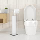 niffgaff Free-standing Stainless Steel Toilet Roll Holder Matte Black Finish view 8