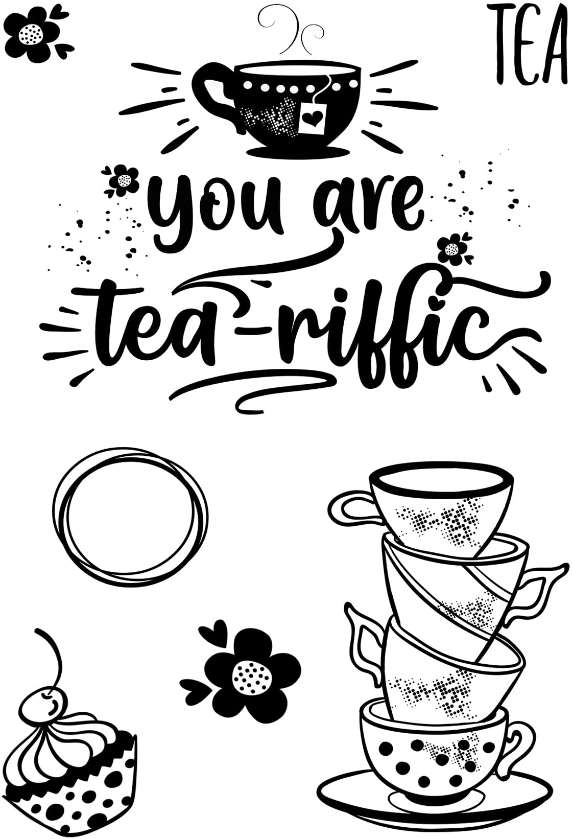 Designer Boutique Creative Expressions Stamp Set-Tea-riffic, A6
