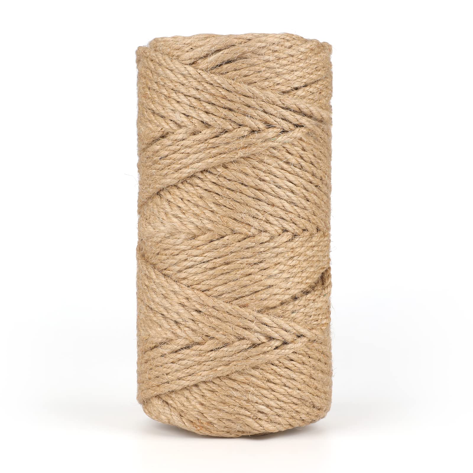 KINGLAKE 5mm Jute Rope, 50m Natural Garden Rope Brown Twine Thick String For Crafts, Decoration, Cat Scratch Post, Gardening, Bundling