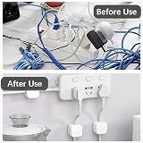 QINCINA 6 Pack Magnetic Cable Clips Cable Tidy Tools White Desk Organizer view 6