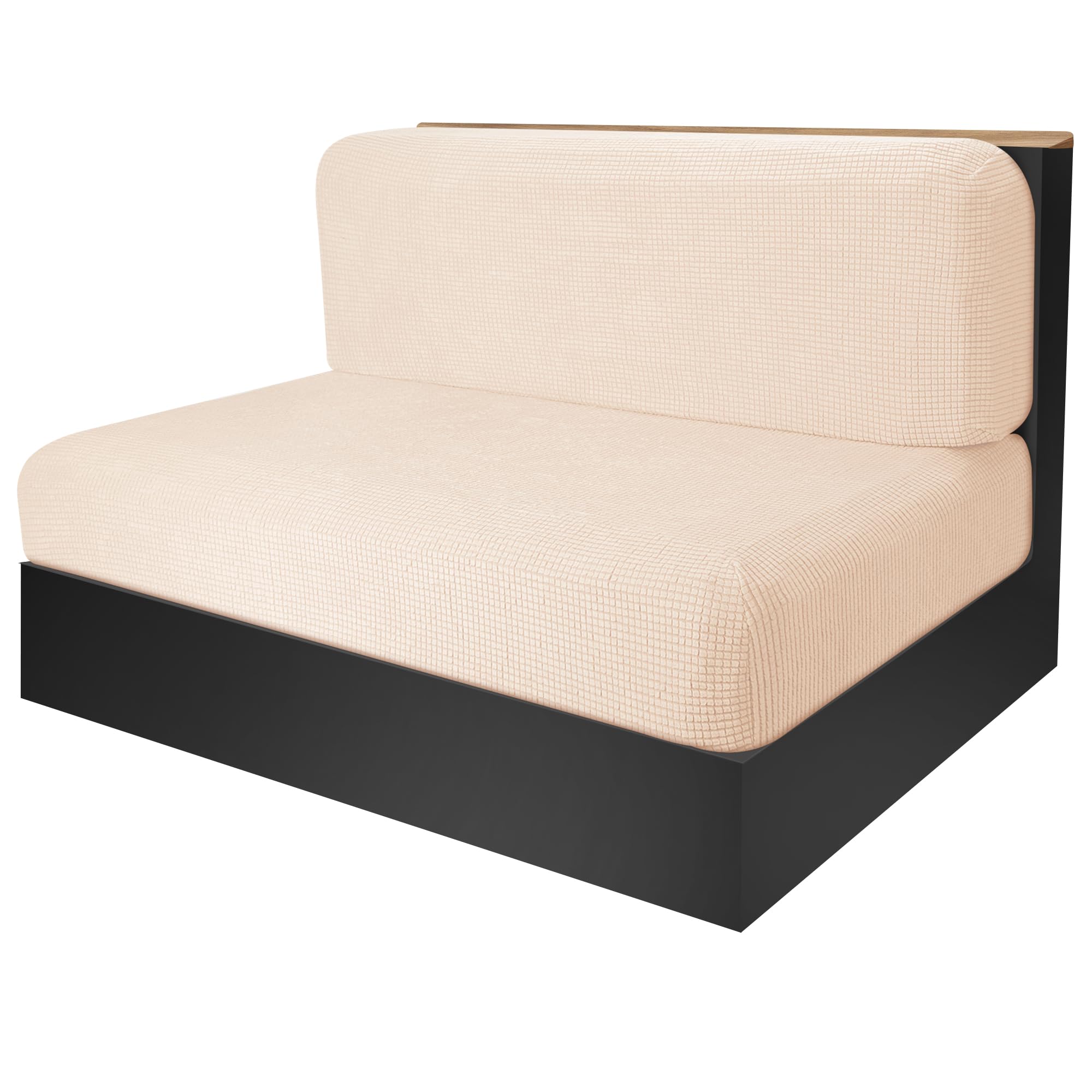 Photo 1 of RunNico RV Dinette Cushion Covers-Elastic Camper Cushion Slipcovers-Stretchable Loveseat Sofa Furniture Protector for RV Camper Car Bench (1 Backrest Cover & 1 Bench Cover) (Beige)