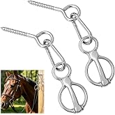 Bonfino Blocker Tie Ring for Horses, Cross Tie Stainless Steel for Stall | Heavy Duty 304 Stainless Steel, Magnetic Tongue Releases Panic Pull, Complete Kit w/ Spring Link &amp; Screw Eye