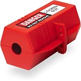TRADESAFE Lockout Tagout Plug Lock - 220V, 6-1/2 x 3 inches | Secures up to 2 plugs at once, fits 3-inch diameter plugs, supports up to 4 LOTO locks