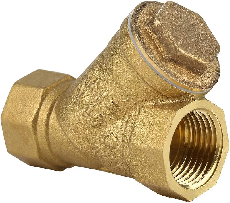 Akozon 1/2" BSPP Brass Y Strainer Filter Valve Connector for Water Oil