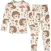 senya Hedgehogs Forest Mushrooms Pajamas Set Long Sleeve Soft Cotton Sleepwear 2 Piece