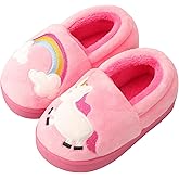 OWIF Toddler Slippers Boys Girls Little Kids House Slipper Cute Warm Soft Indoor Bedroom Shoes with Non-slip Sole