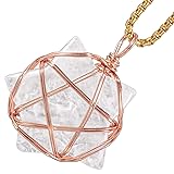 Nupuyai Crystal Stone Star Pendant Necklace for
