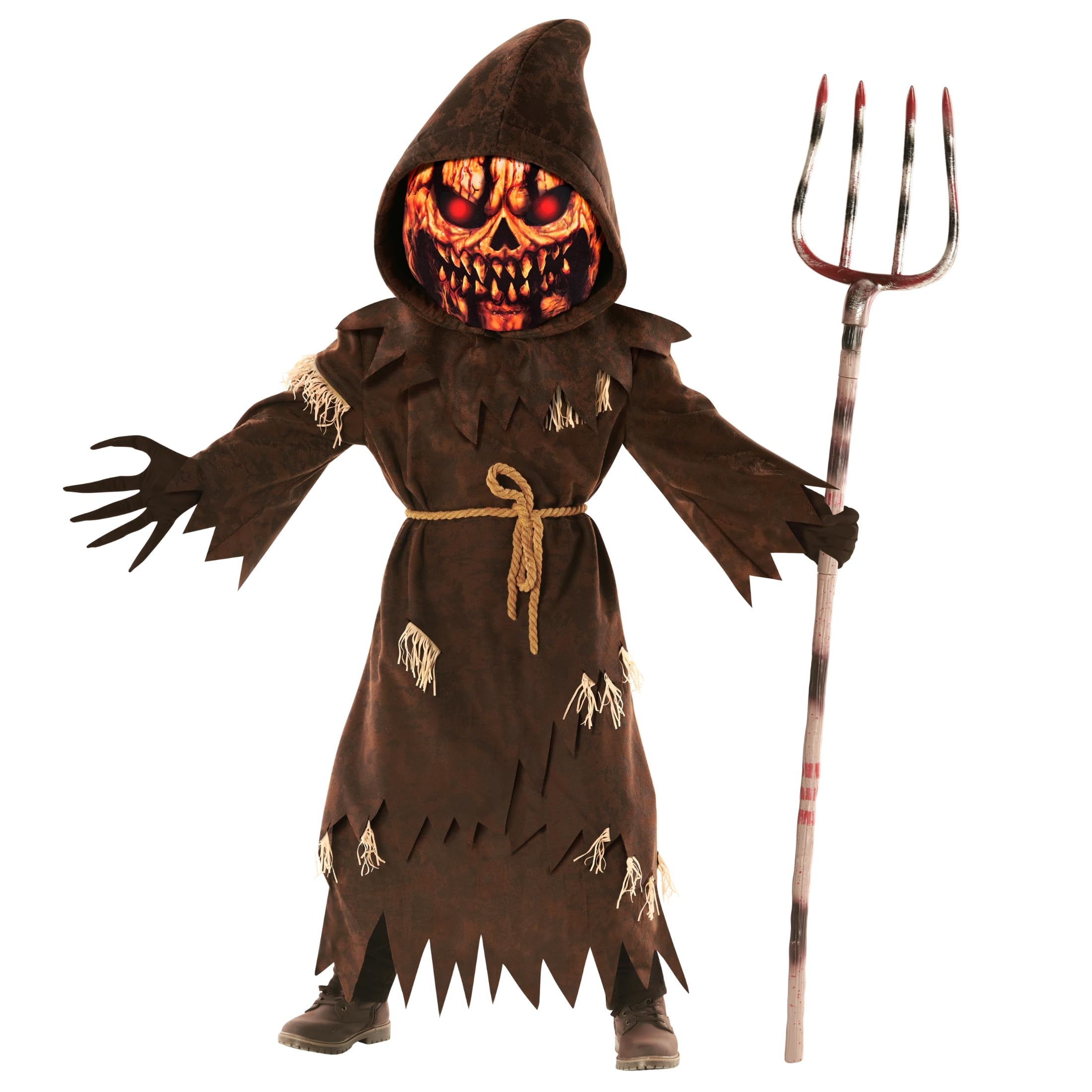 Morph Pumpkin Costume Kids, Brown Pumpkin Grim Reaper Costume Boys, Scary Halloween Costumes, Kids Halloween Costumes for Boys, X-Large