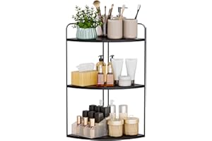 Forest Angle Bathroom Counter Organizer,Countertop Organizer,Vanity Organizers,Bathroom Storage,Bathroom Sink Caddy,Counter Shelf,Corner Counter,Corner Shelves(Black)
