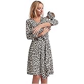 Galabloomer Maternity Robe and Baby Receiving Blanket, Matching Mommy Labor Delivery Robe and Swaddle Set