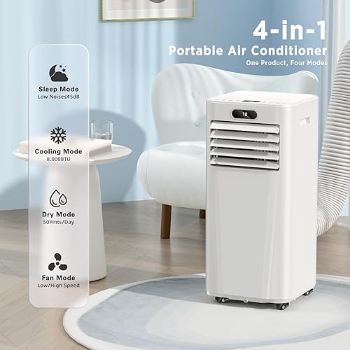 Portable Air Conditioners 2025 New Update 8000 BTU Cool Up To 350