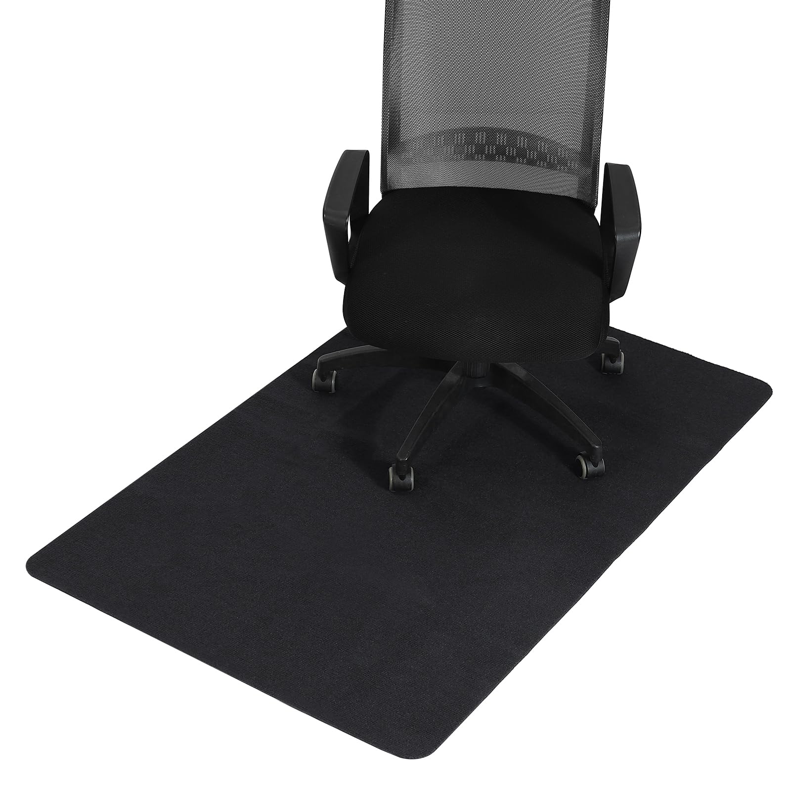 PATIKIL 90 x 140cm/(55" x 35") Office Chair Mat, Multi-Purpose Desk Carpet Floor Mats for Rolling Chairs for Hardwood Floors (Black)