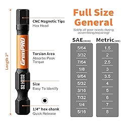 GRENPRO Hex Bit Set,Impact Hex Head Allen Wrench