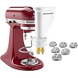 KitchenAid KSMPEXTA Gourmet Pasta Press Attachment with 6 Interchangeable Pasta Plates, White