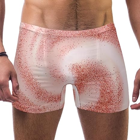 Anmarco Traje de baño corto para hombre, color dorado y rosa, con