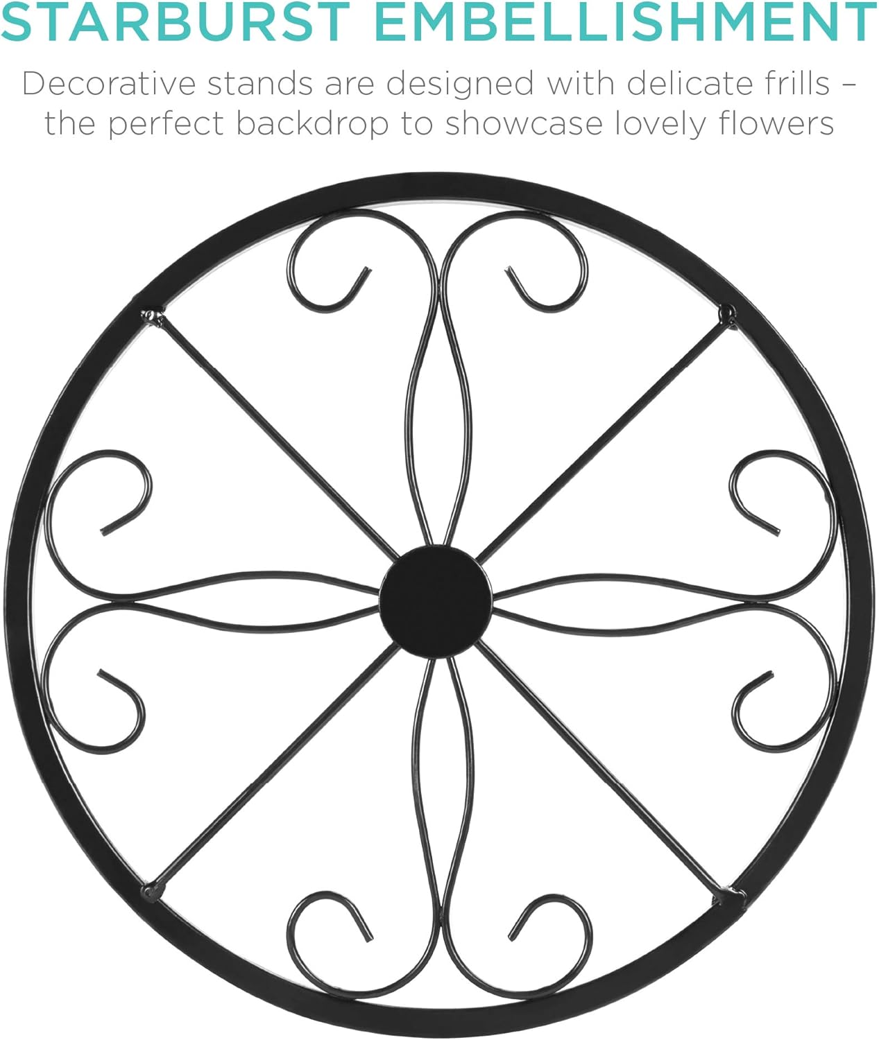 Best Choice Products Set of 4 Indoor Outdoor Metal Nesting Plant Stands, Flowerpot Holder Display Rack for Home & Garden Décor w/Starburst Design : Garden & Outdoor