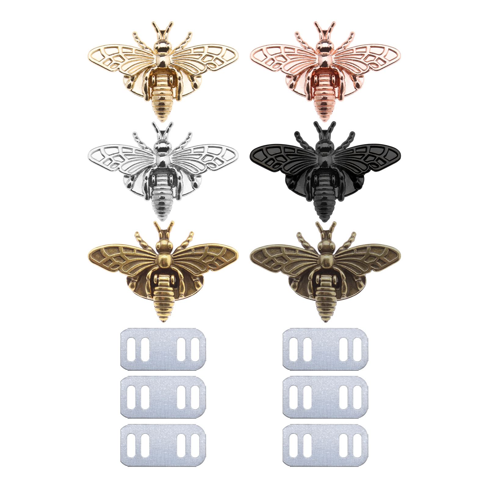VGOL 6PCS Purse Lock Bee Shape Locks Bag Hardware Twist Turn Locks for DIY Leather Crafts Handbag Clasp Decoration Hardware Accessories