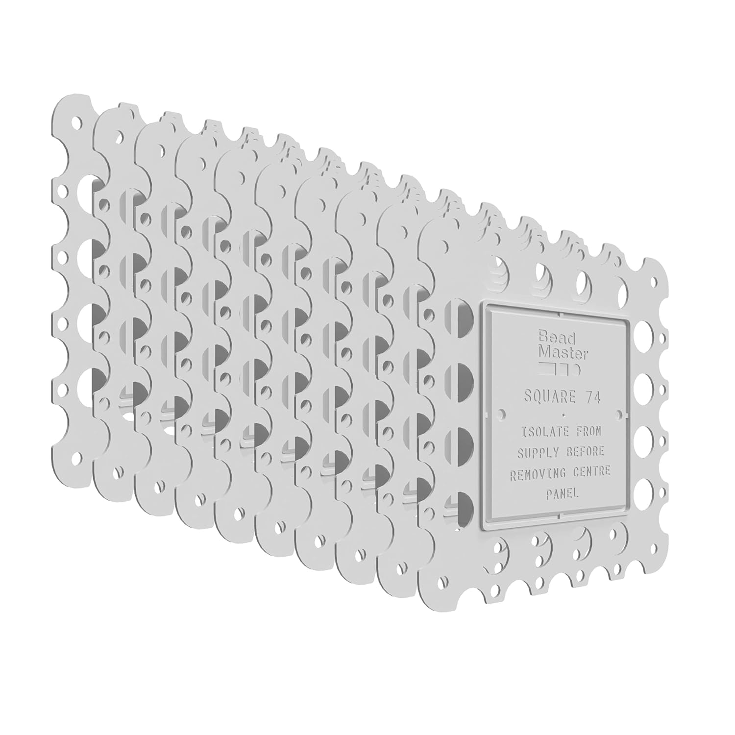 BeadMaster Square Socket Cover (Pack of 10) Single Gang for Metal Back Box Perfect Finish Protective Panel, White - Image 3
