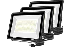 3 Pack 300W LED Flood Light Outdoor, 2000W Equivalent 36000LM Super Bright Security Lights, IP66 Waterproof Commercial Lighti