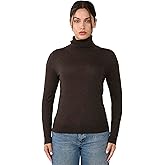 JENNIE LIU Womens 100% Cashmere Turtleneck Sweater | Tissue Weight Cashmere Sweaters for Women