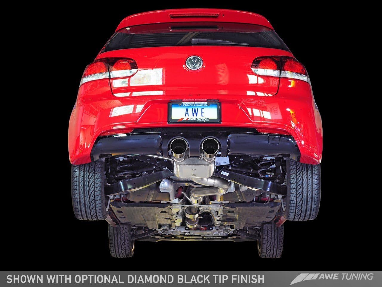 AWE Tuning 3025-33012 Golf R SwitchPath Exhaust (without Activator - Diamond Black Tips)