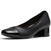 Clarks Women's Marilyn Day Pumps | Leather Upper, Polished Captoe Finish, Elegant Design, Ultimate Comfort Footbed