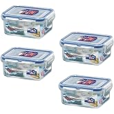 (Pack of 4) Lock &amp; Lock Airtight Rectangular Food Storage Container 6 oz / 0.7-cup