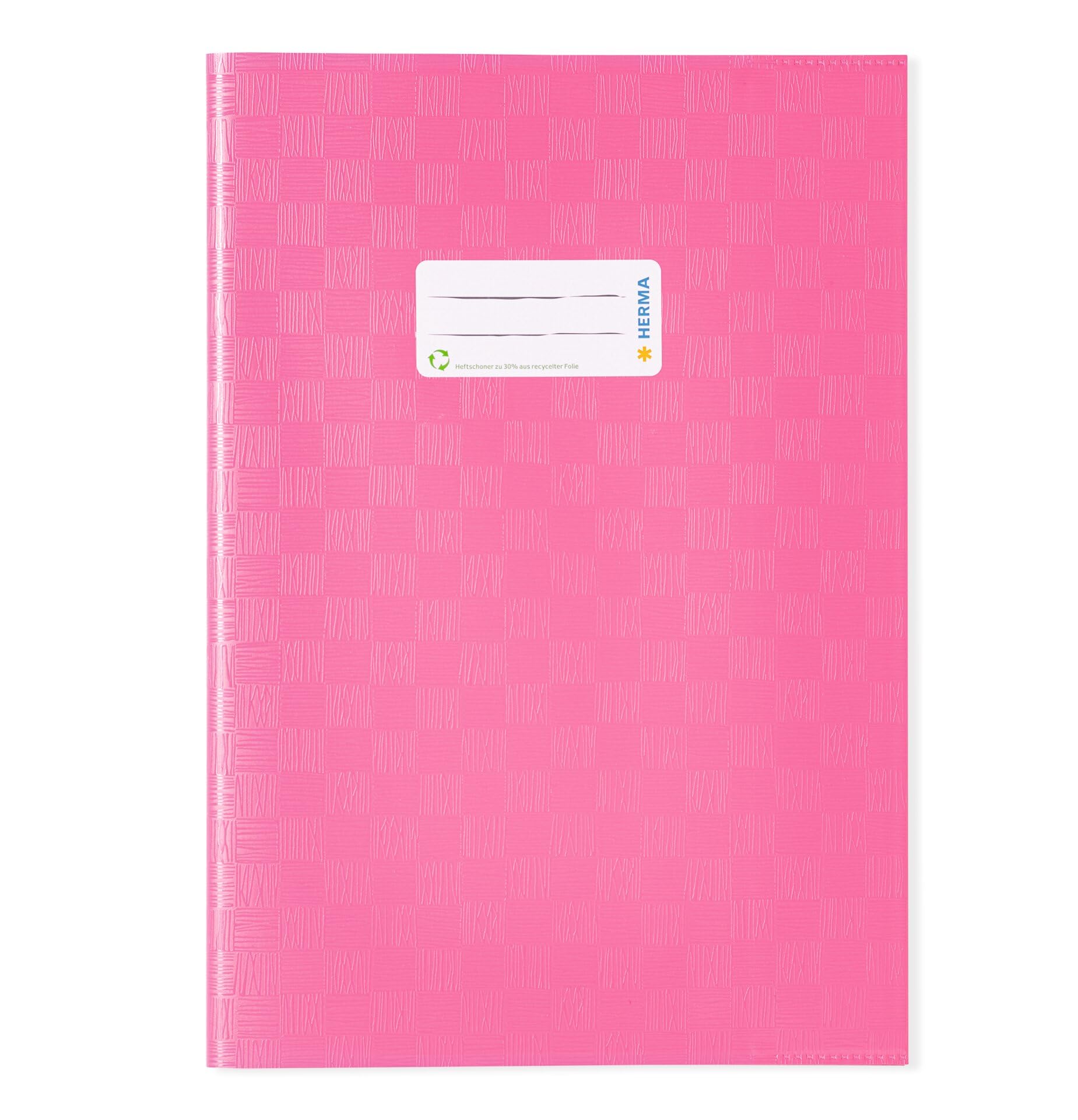 HERMA Exercise Book Cover A4, with Inscription Label, Made of wipeable and Sturdy Plastic, Slip on Cover Jackets for School, Rose, 7451